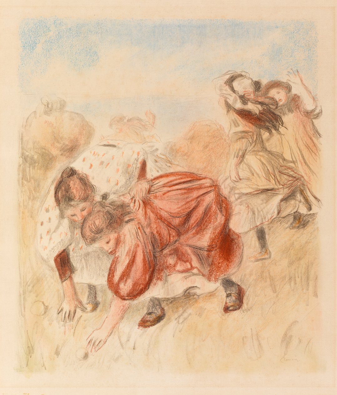 Børn, der spiller bold af Pierre Auguste Renoir