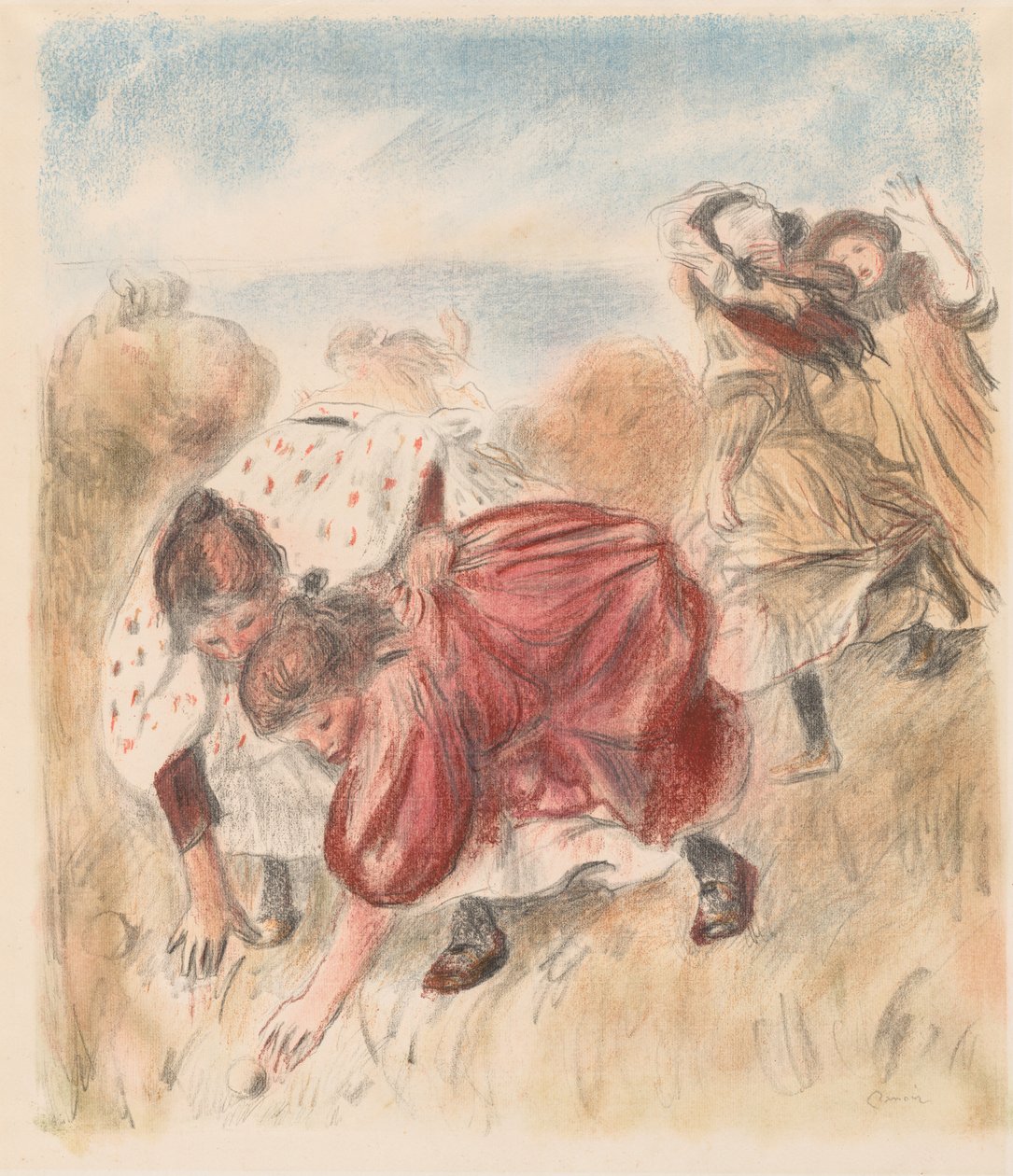 Børn spiller bold, 1900. af Pierre Auguste Renoir