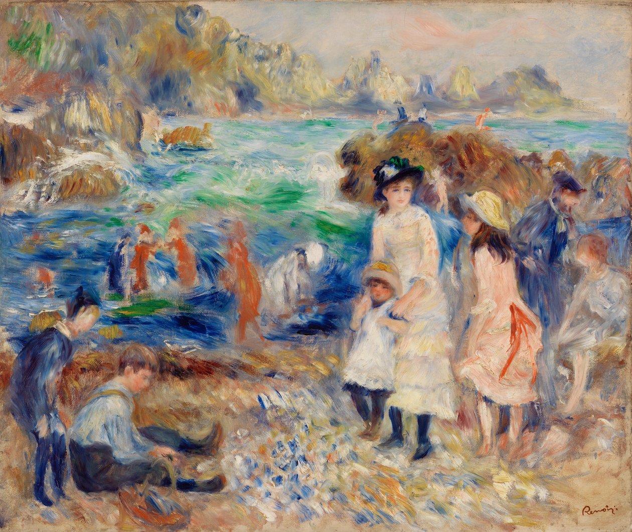 Børn ved kysten, Guernsey af Pierre Auguste Renoir