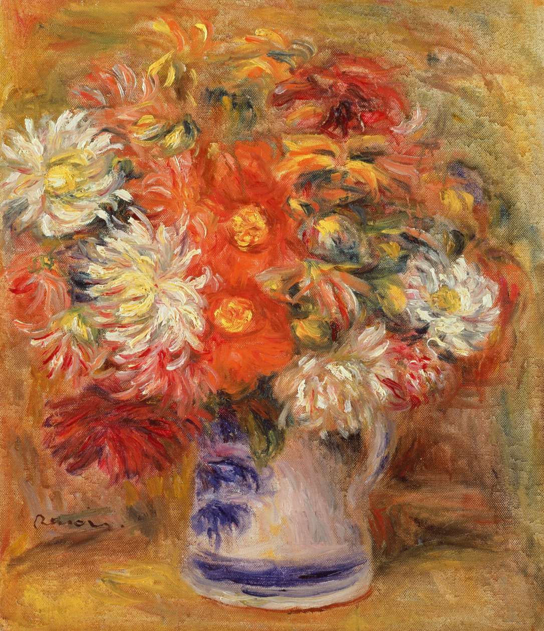 Krysantemum i en vase, ca. 1919 af Pierre Auguste Renoir