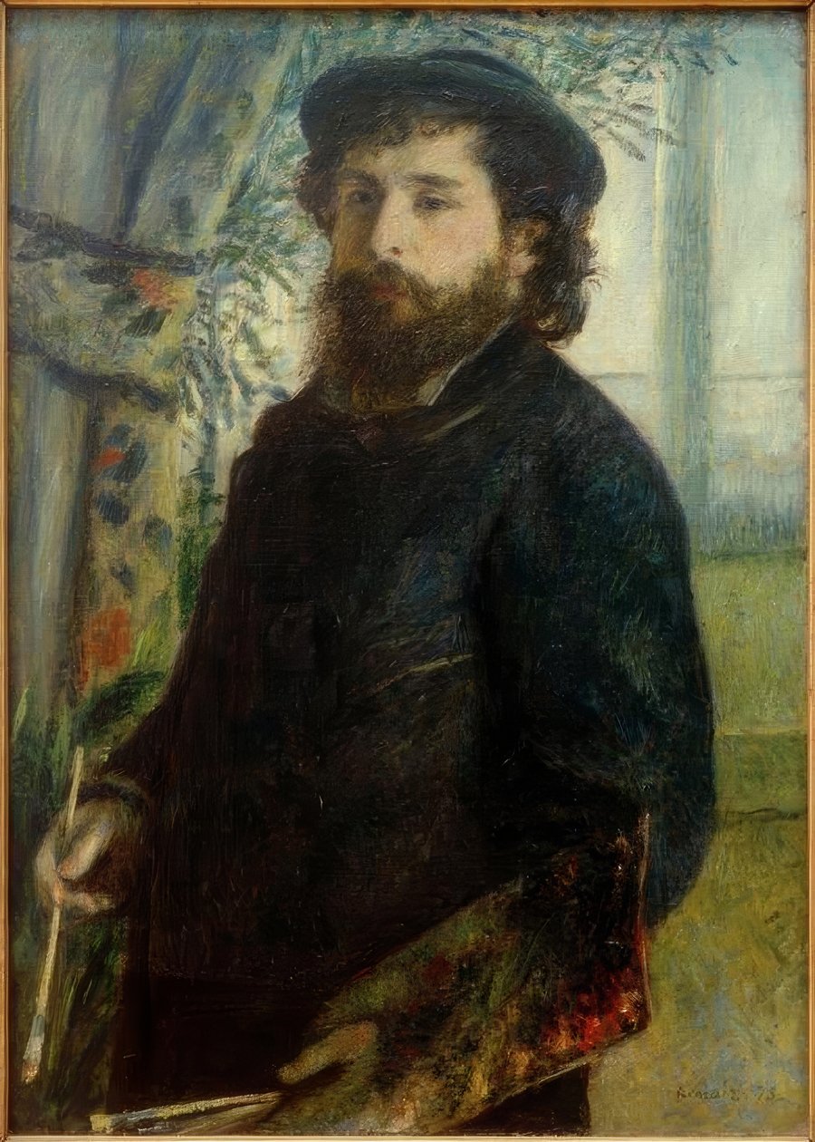Claude Monet, mens han malede af Pierre Auguste Renoir