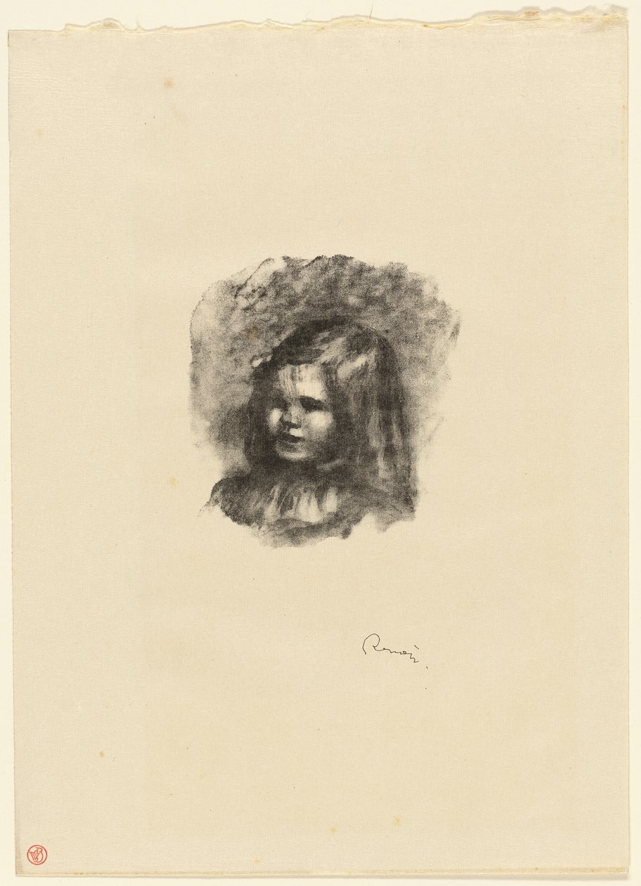 Claude Renoir, vendt mod venstre af Pierre Auguste Renoir