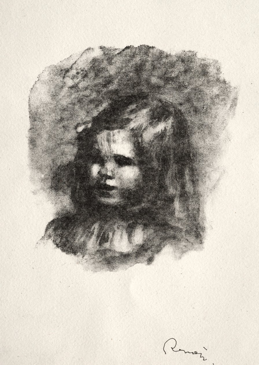 Claude Renoir, vendt mod venstre af Pierre Auguste Renoir