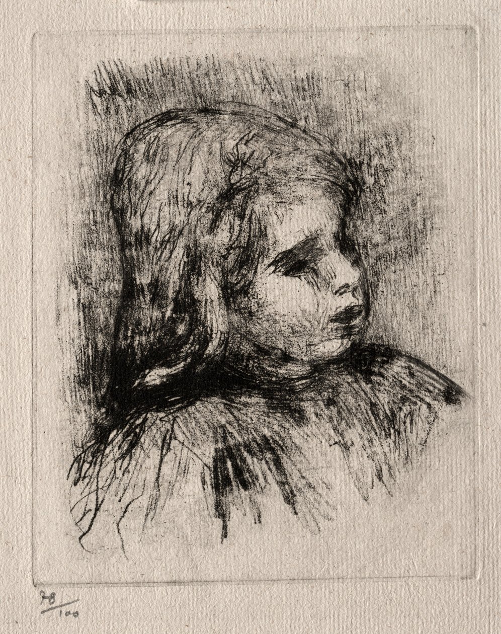 Claude Renoir, tre kvarter til højre af Pierre Auguste Renoir