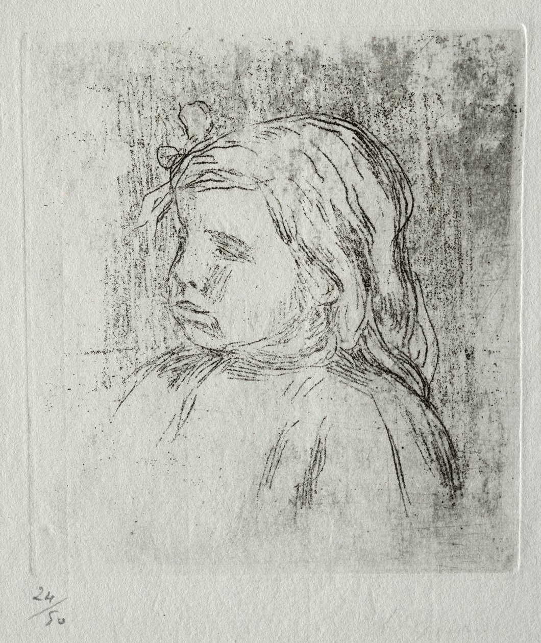 Claude Renoir, tre fjerdedele til venstre af Pierre Auguste Renoir