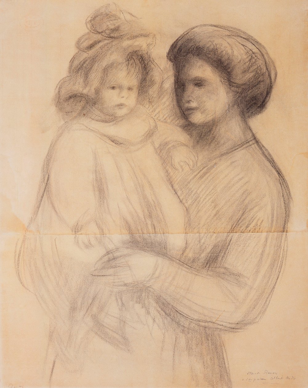 Claude Renoir i armene på sin sygeplejerske, Renee Jolivet; Claude Renoir i armene på sin sygeplejerske, Renee Jolivet, 1903 af Pierre Auguste Renoir