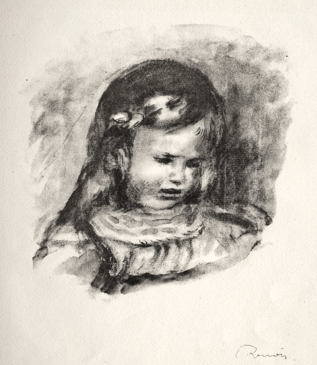 Claude Renoir, hovedet ned af Pierre Auguste Renoir