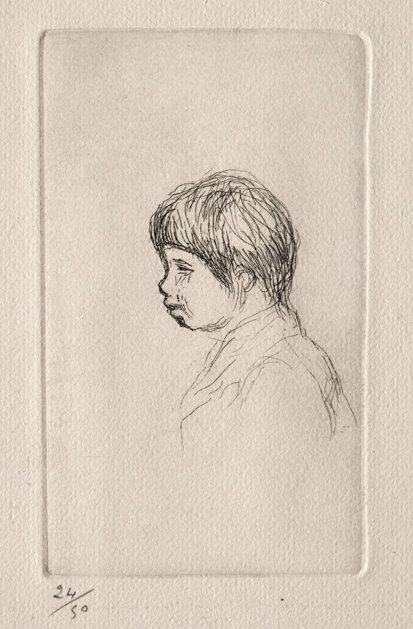 Claude Renoir, kunstnerens søn, i profil af Pierre Auguste Renoir
