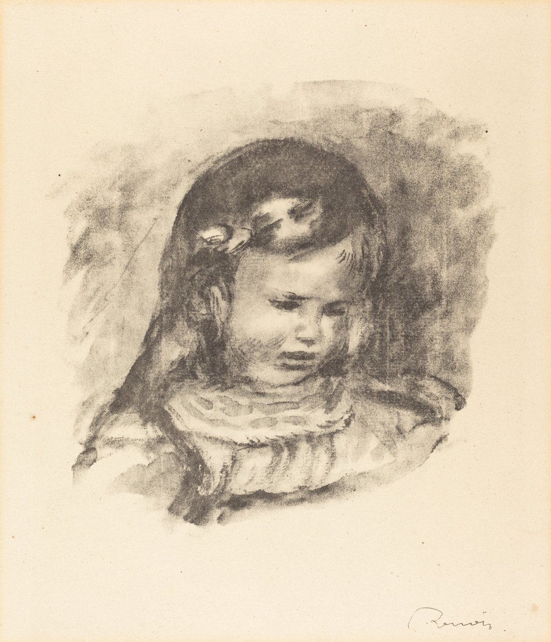 Claude Renoir, med sænket hoved, 1900-tallet. af Pierre Auguste Renoir