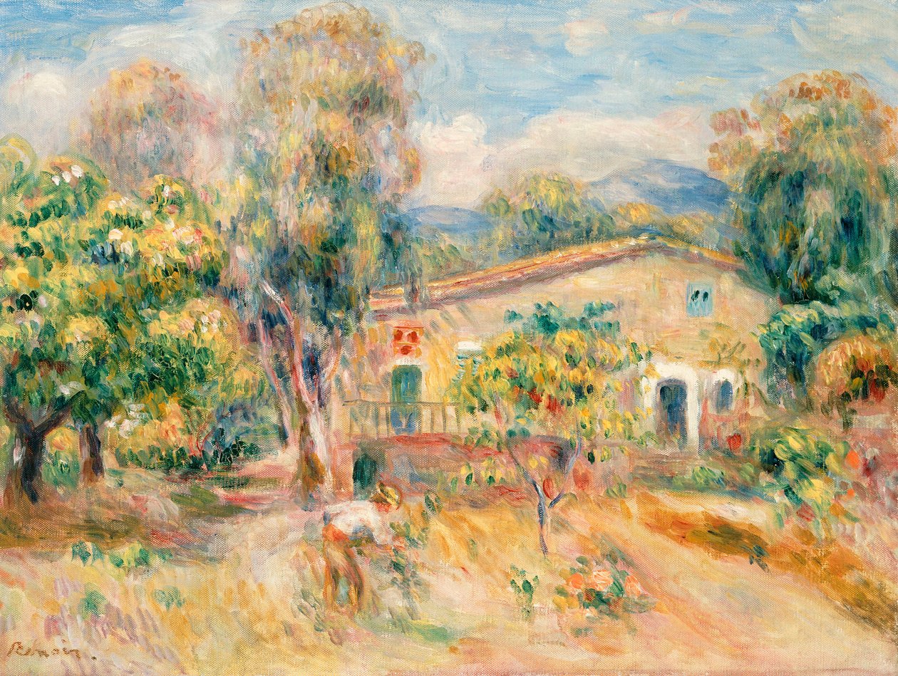 Collettes Farmhouse, Cagnes, 1910 af Pierre Auguste Renoir