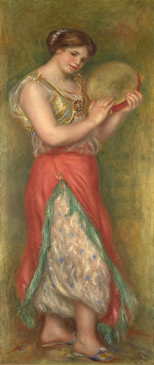 Dansende pige med tamburin, 1909 af Pierre Auguste Renoir