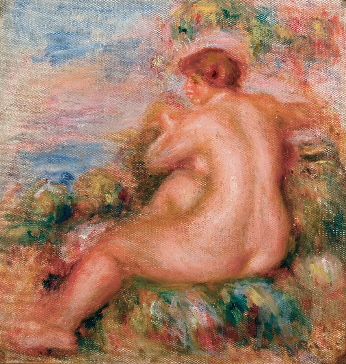 Nøgen kvinde i et landskab, 1915 af Pierre Auguste Renoir