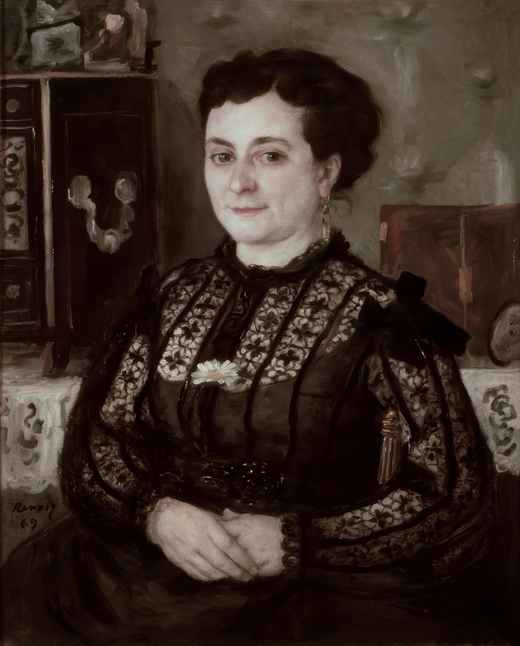 Kvinde med Chantilly-overdel af Pierre Auguste Renoir