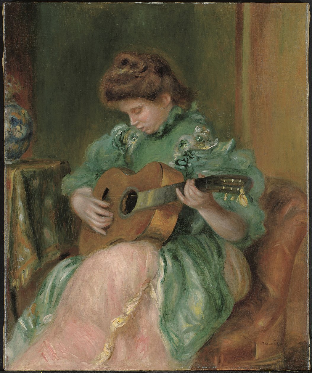 Kvinde med guitar, ca. 1896-1897 (olie på lærred) af Pierre Auguste Renoir
