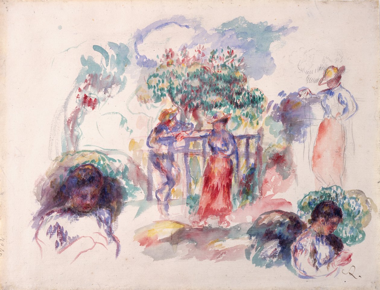Figurer under et træ, 1880-82. af Pierre Auguste Renoir