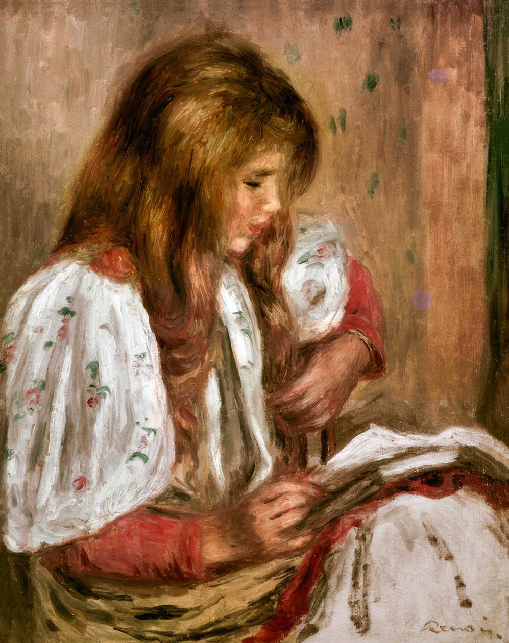 Pige i hvidt af Pierre Auguste Renoir