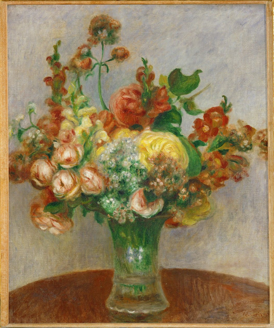 Blomster i en vase (olie på lærred) af Pierre Auguste Renoir