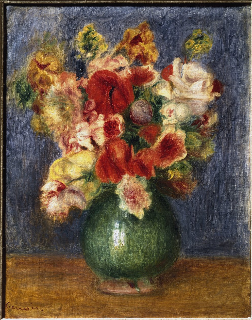 Blomster i vase (olie på lærred af Pierre Auguste Renoir