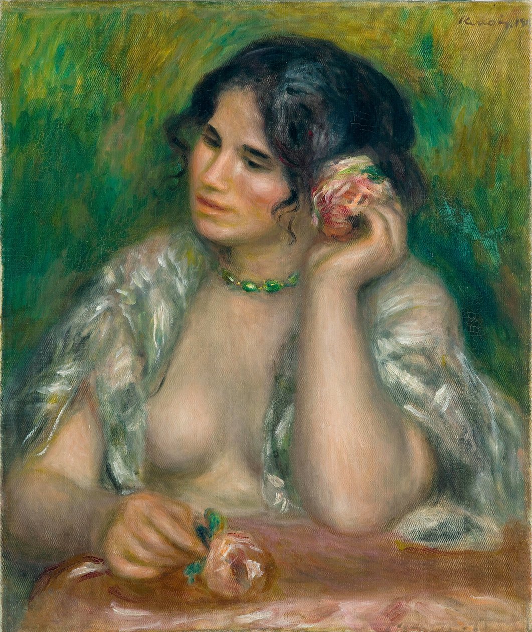 Gabrielle med rosen af Pierre Auguste Renoir