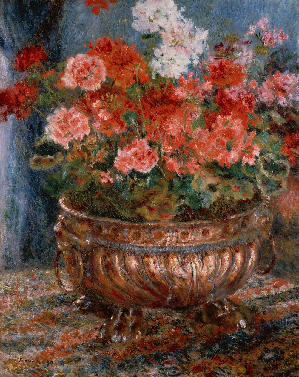 Pelargonier i et kobberbassin af Pierre Auguste Renoir