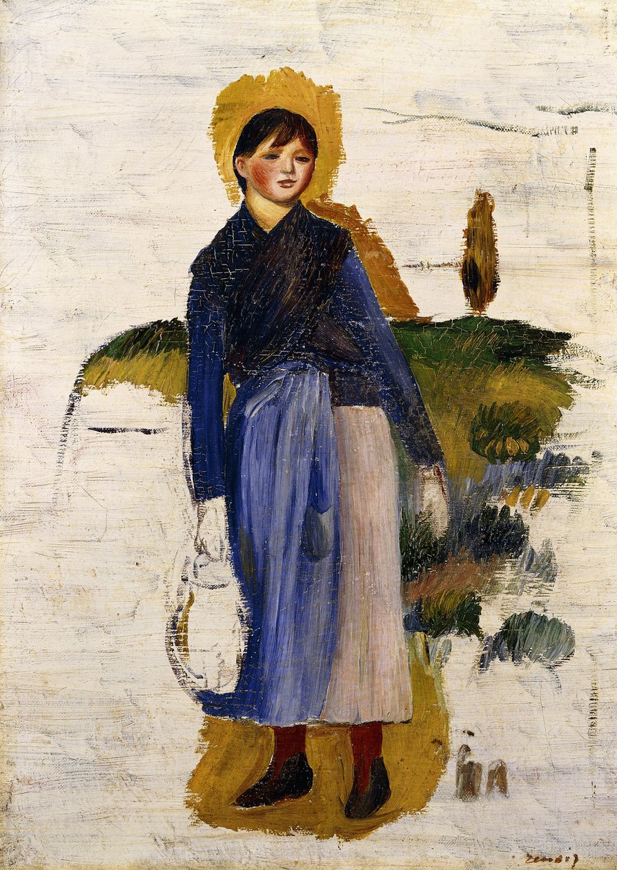 Pige med røde strømper, 1886 af Pierre Auguste Renoir