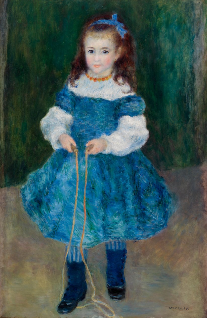 Pige med et hoppereb (Portræt af Delphine Legrand) af Pierre Auguste Renoir