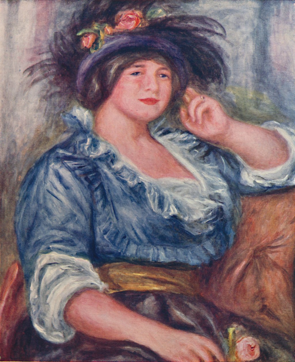 Pige med en rose, 1913, 1923 af Pierre Auguste Renoir
