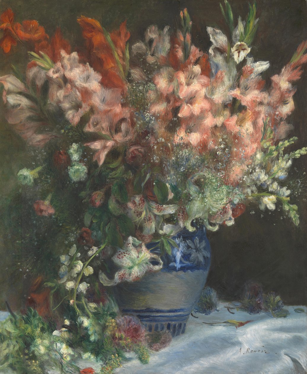 Gladioler i en vase, ca. 1875 af Pierre Auguste Renoir