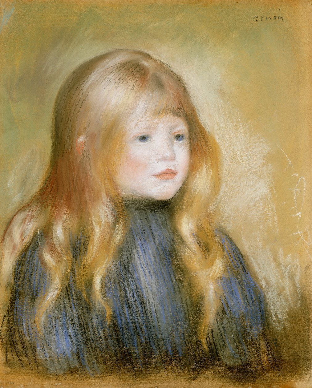 Hoved af et barn af Pierre Auguste Renoir
