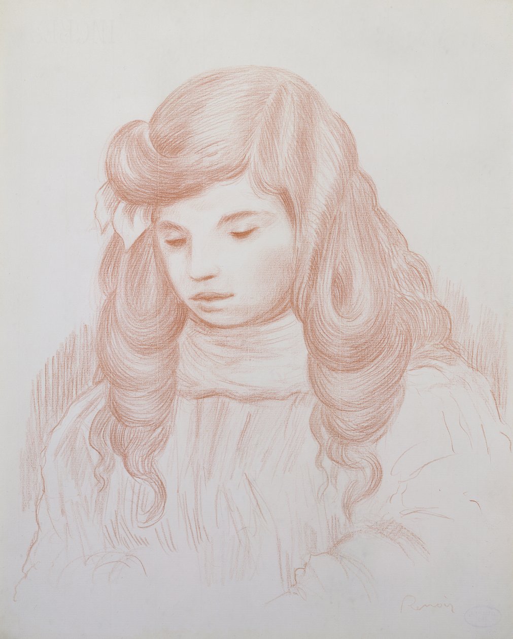 Hoved af et barn, 1913 (sanguin) af Pierre Auguste Renoir