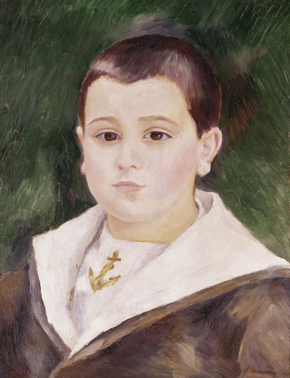 Hoved af en ung dreng i en sømandsdragt af Pierre Auguste Renoir