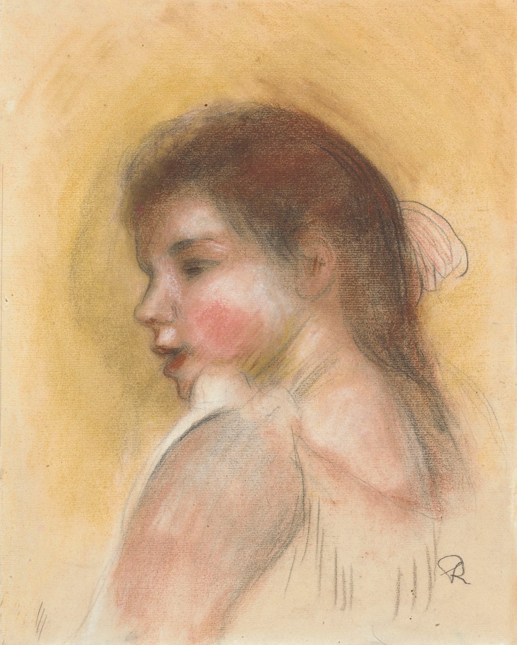 Leder af en ung pige i profil; Leder af en ung pige i profil af Pierre Auguste Renoir