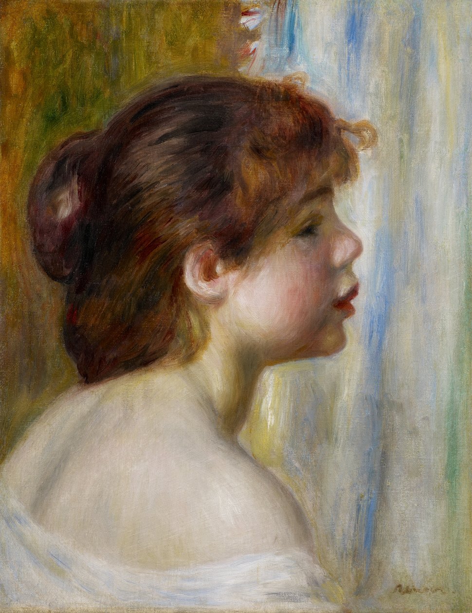 Hoved af en ung kvinde, slutningen af det 19. århundrede af Pierre Auguste Renoir