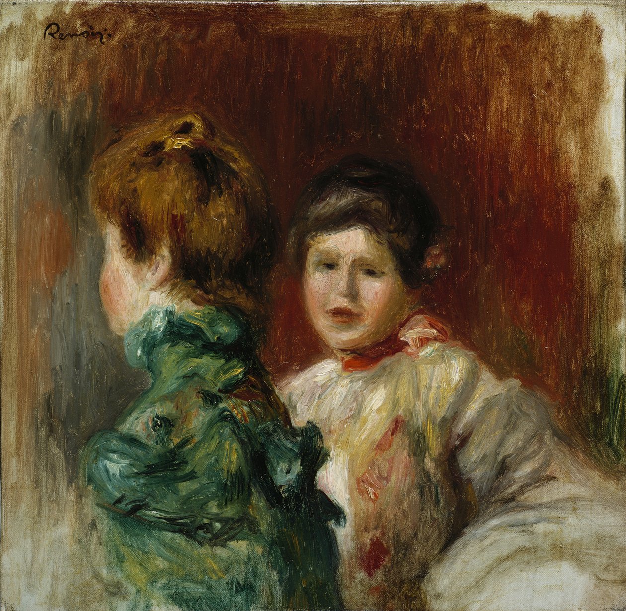 Heads of Two Women, ca. 1895 (olie på lærred) af Pierre Auguste Renoir