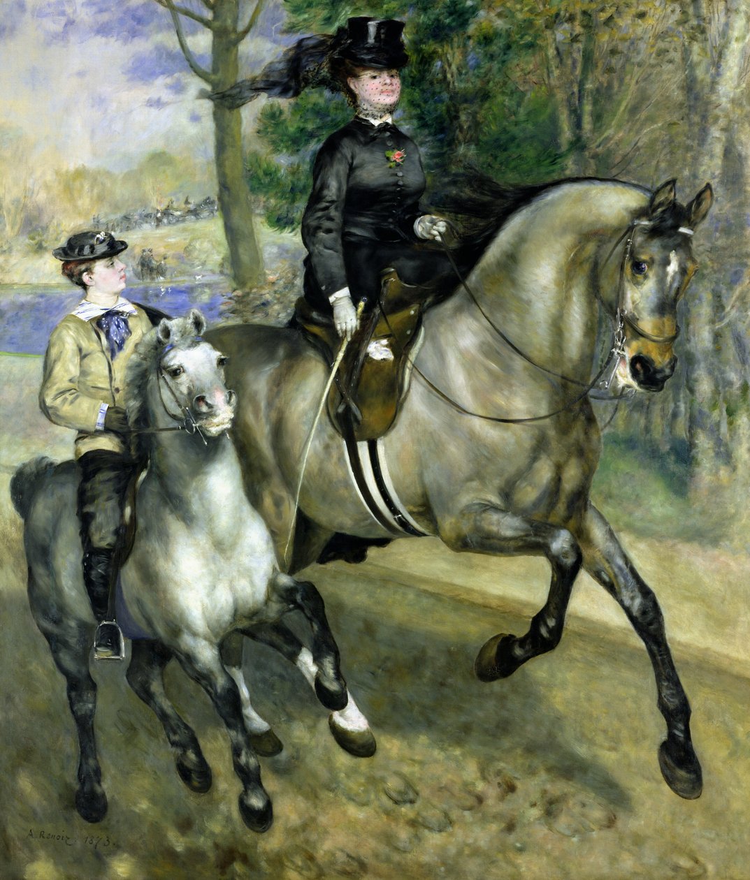 Rytter i Bois de Boulogne af Pierre Auguste Renoir