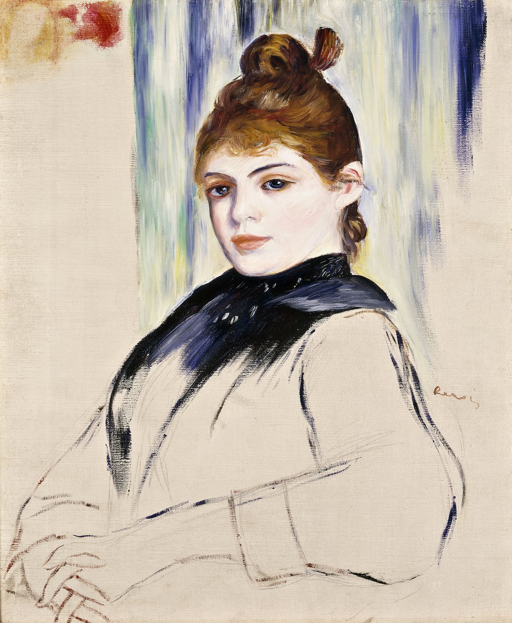 Ung pige med en hårbolle, 1882 af Pierre Auguste Renoir