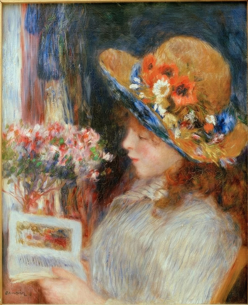 Ung pige læser af Pierre Auguste Renoir