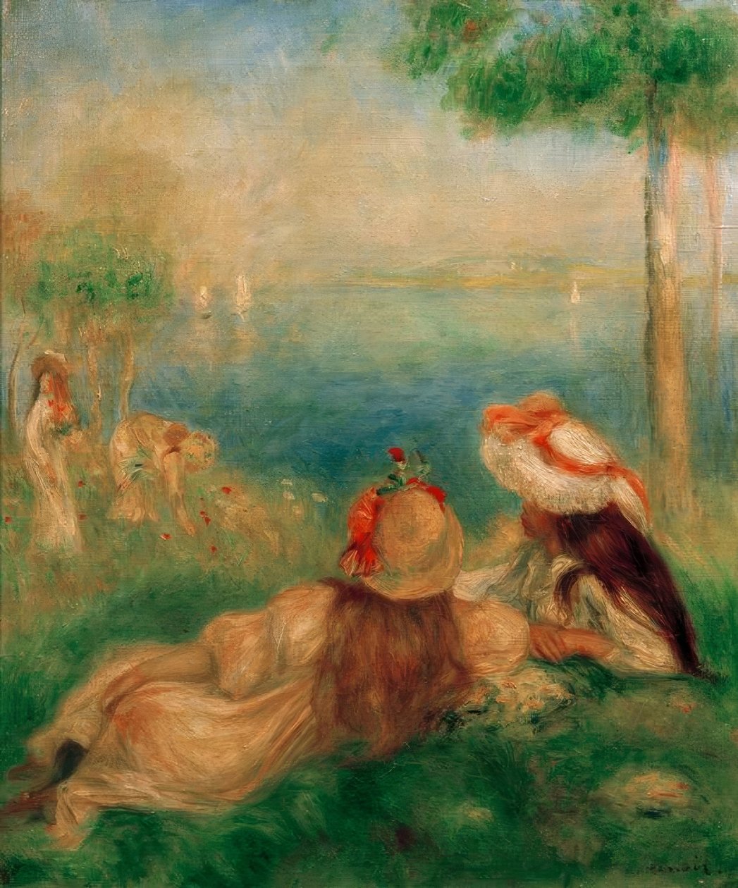 Unge piger ved havet af Pierre Auguste Renoir
