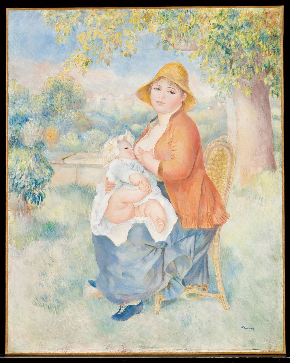 Barnet ved brystet, 1886 af Pierre Auguste Renoir