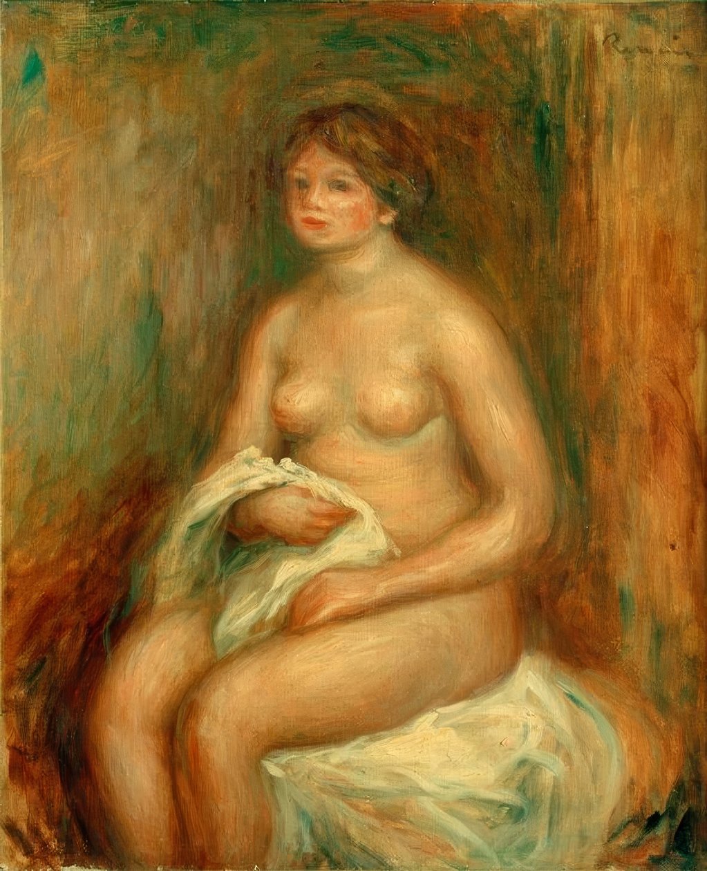 Kvinden med draperiet af Pierre Auguste Renoir