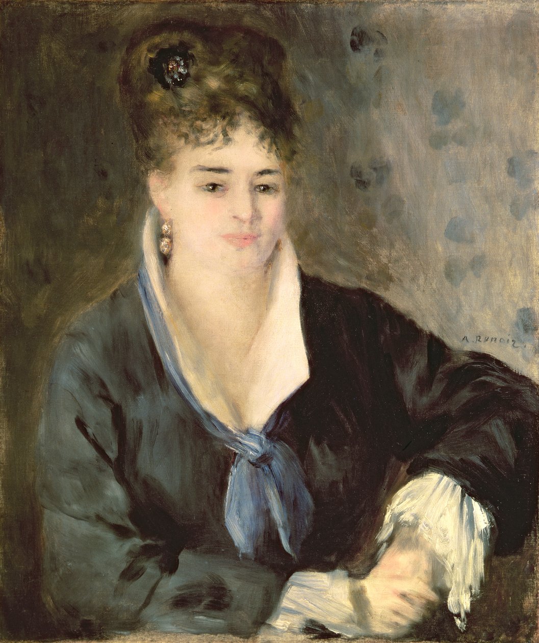 Lady in Black, ca. 1876 (olie på lærred) af Pierre Auguste Renoir
