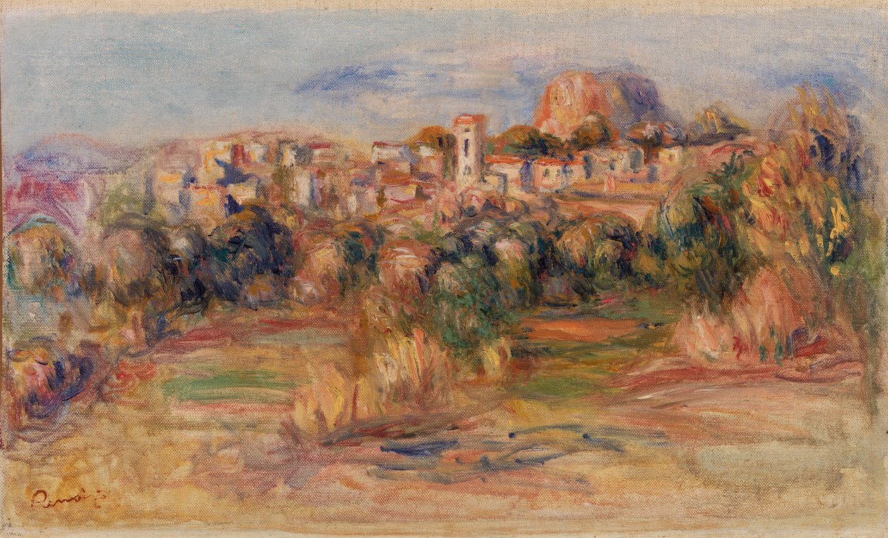 Landskab, La Gaude (Landskab, La Gaude) af Pierre Auguste Renoir