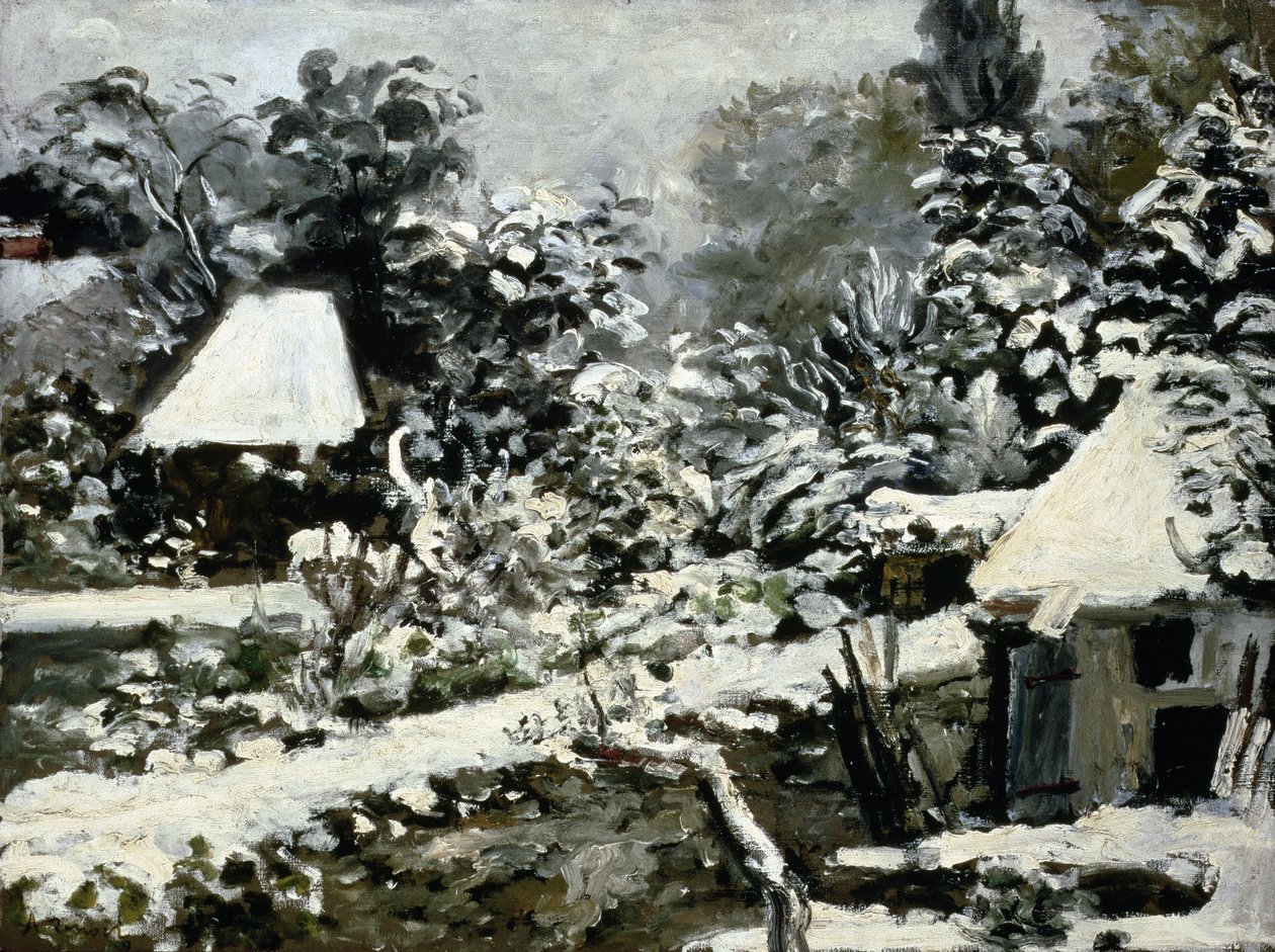 Landskab, Sneeffekt, ca. 1868 af Pierre Auguste Renoir