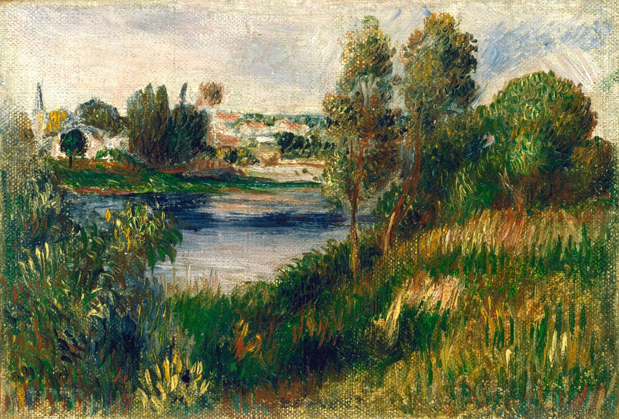 Landskab ved Vétheuil, ca. 1890. af Pierre Auguste Renoir