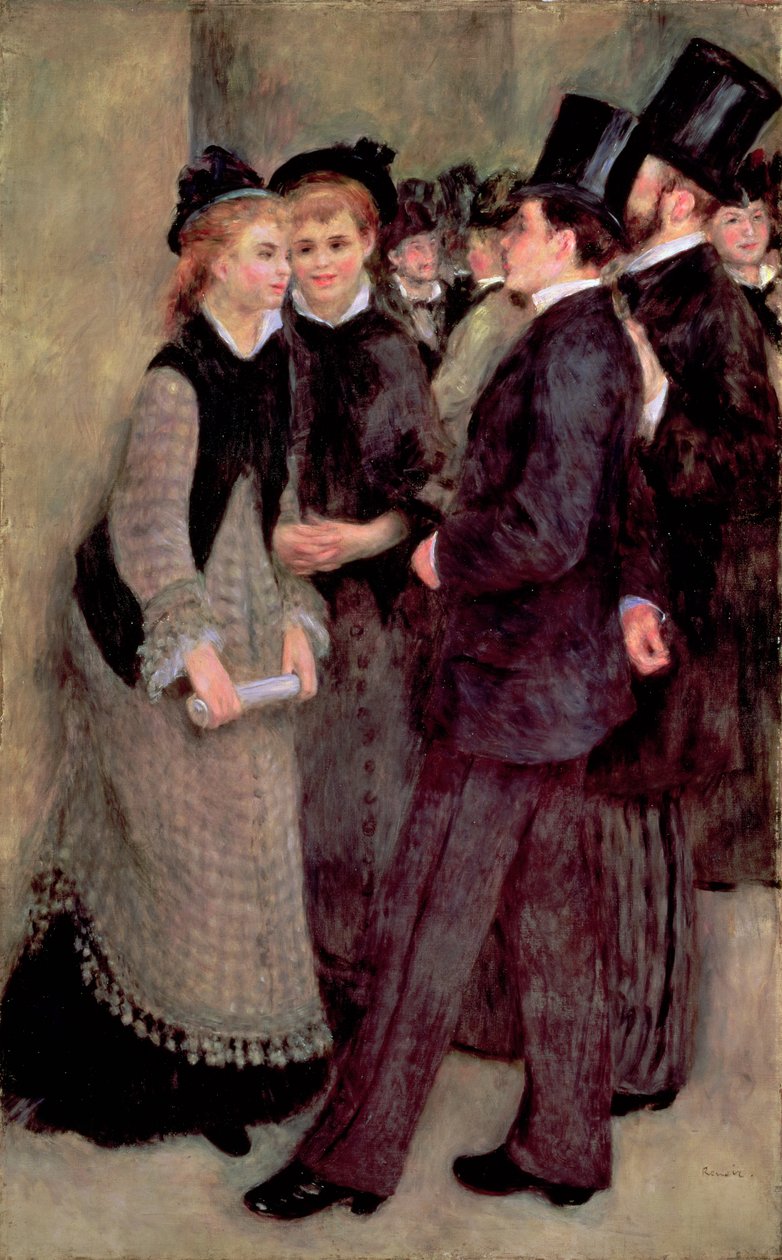 Leaving the Conservatory 1877 (olie på lærred) af Pierre Auguste Renoir