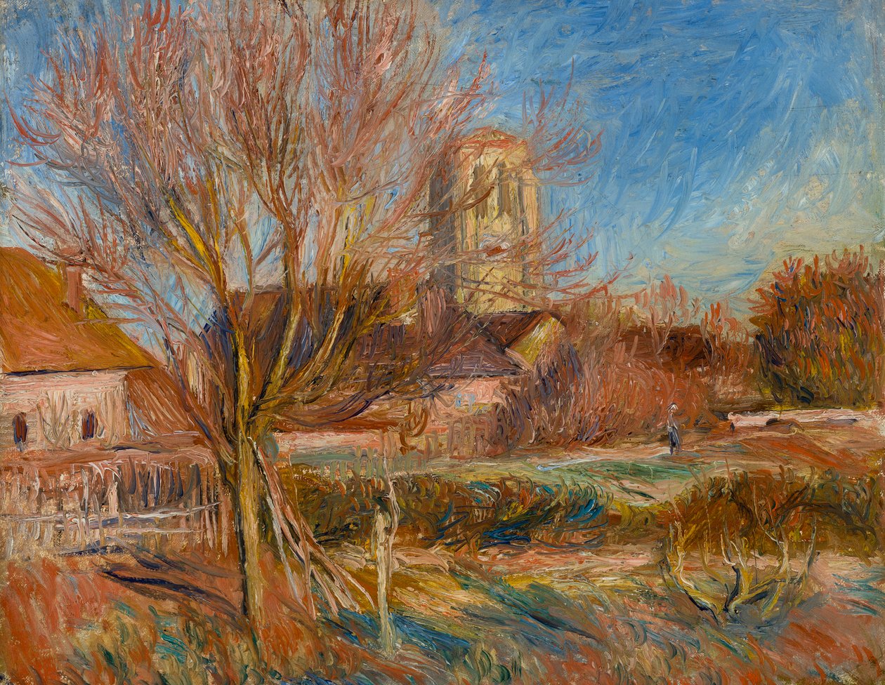 Kirken i Essoyes, ca. 1900 (olie på lærred) af Pierre Auguste Renoir
