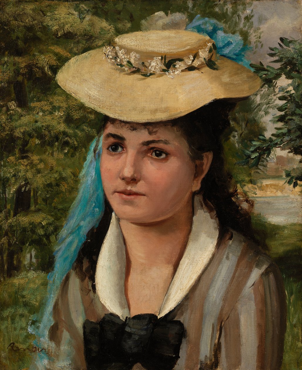 Lise i stråhat af Pierre Auguste Renoir