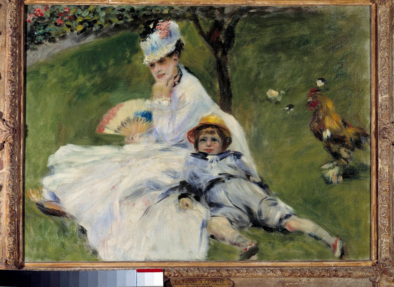 Madame Monet og hendes søn i haven ved Argenteuil af Pierre Auguste Renoir