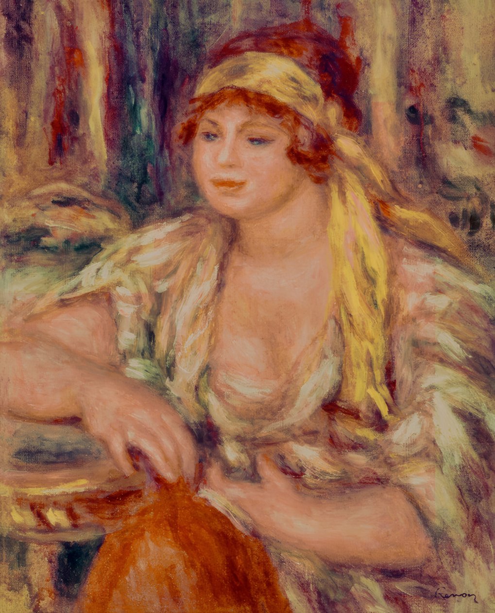 Madame Renoir i den gule turban af Pierre Auguste Renoir