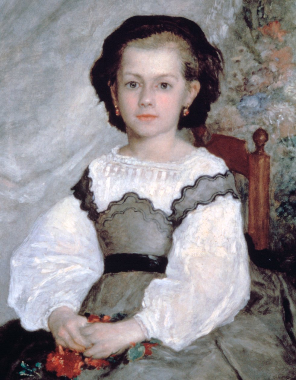 Mademoiselle Romaine Lacaux, detalje, 1864 af Pierre Auguste Renoir